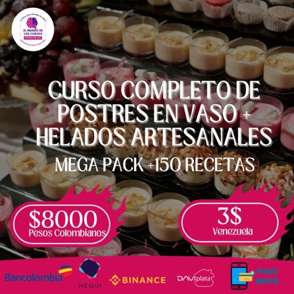Curso Completo de Postres en vaso + Helados Artesanales